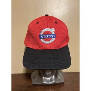 Volvo Cap Hat Red Black Embroidered Nissun Adjustable OSFA Mens Baseball Hat